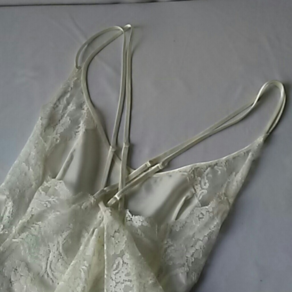 Victoria's Secret Pearl Teddy Double Spaghetti Str